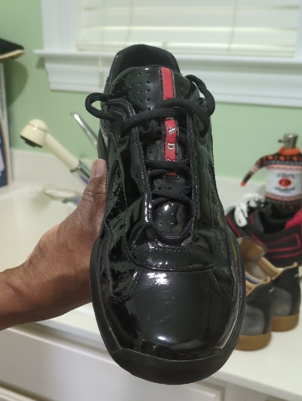 Prada America's Cup Patent Leather Sneakers Men